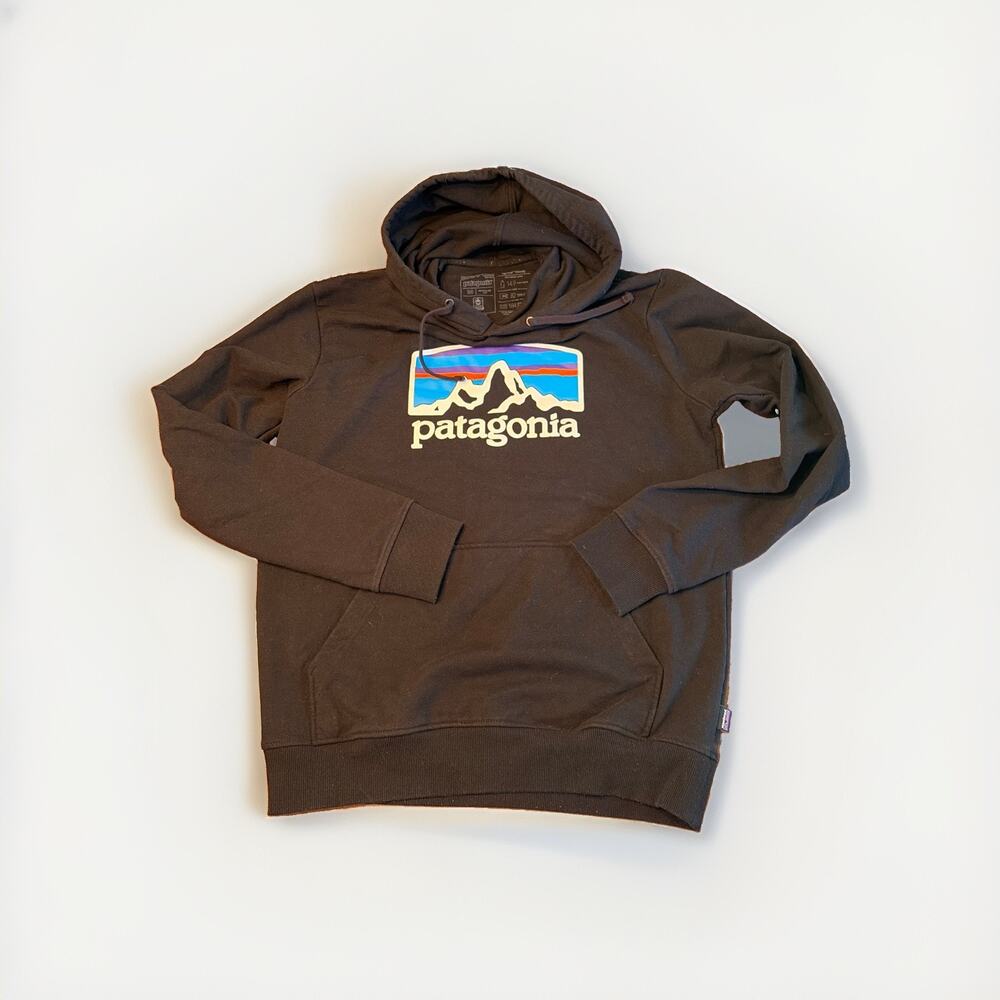 Patagonia Uprisal Hoody Men Med Black Grocers Logo Pullover Recycled Material